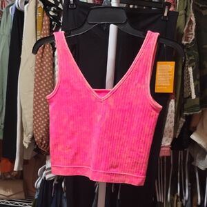 Zenana 2-Way Outfitters Hot Pink Ribbed Tank Top